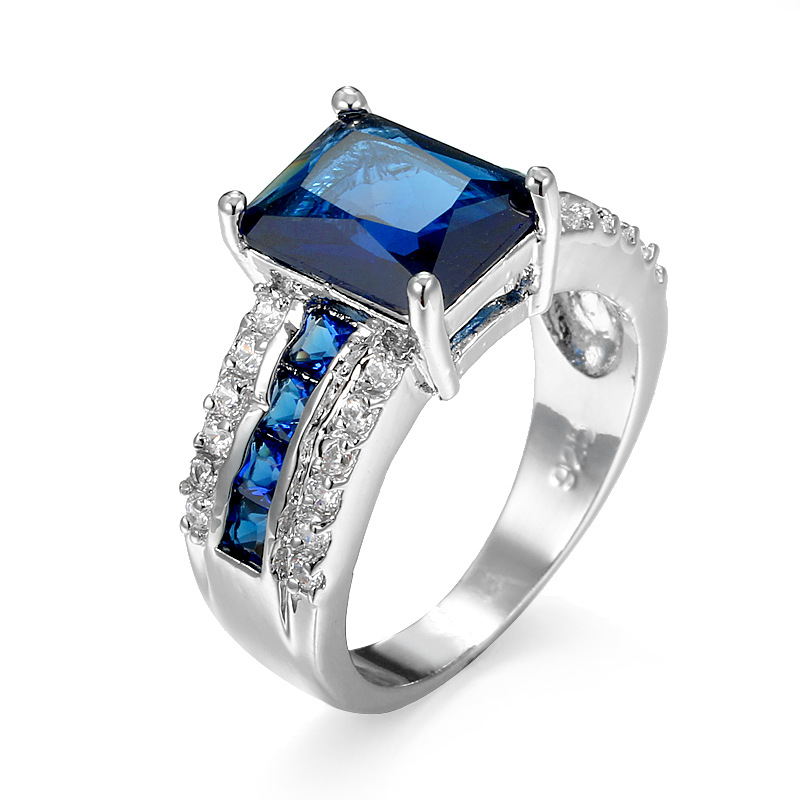 Fashion Blue Sapphire Rectangle Cut Cubic Zirconia White Gold Plated Ring Size 6-10 Women Men's Engagement Gift
Fashion Blue Sapphire Rectangle Cut Cubic Zirconia White Gold Plated Ring Size 6-10 Women Men's Engagement Gift