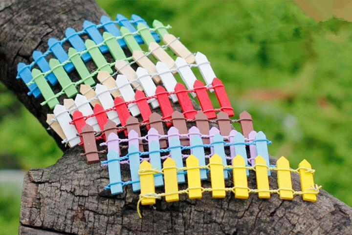 Wood Animal 50 Pcs Wood Fence Palisade Miniature Fairy Garden Home Houses Decoration Mini Craft Micro Landscaping Decor Accessorie6318512