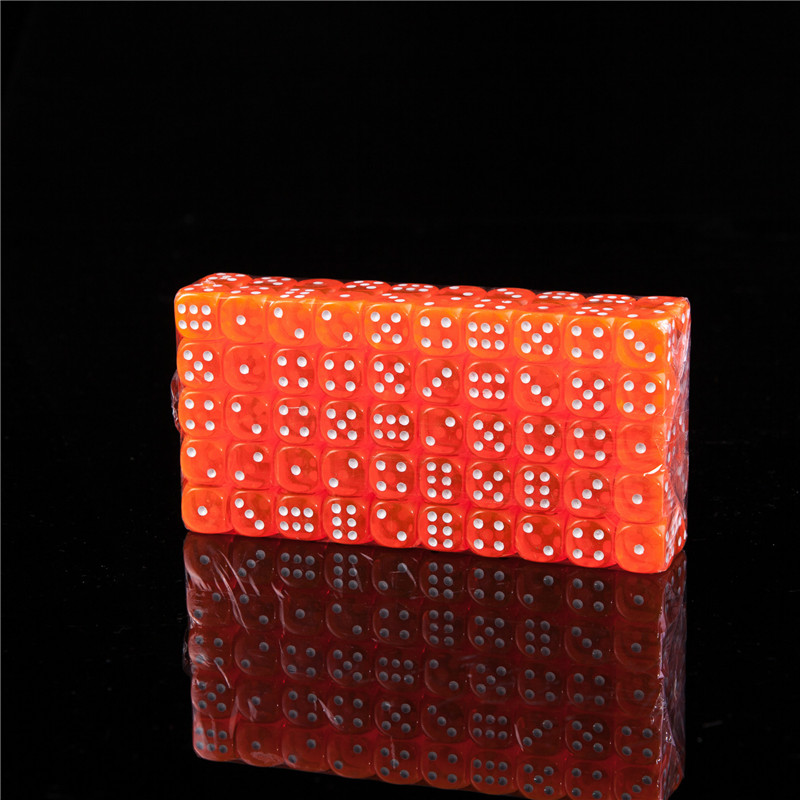 New 100pcs 1218MM Dice Transparent Color Point 16 Digital Automatic Game KTV Dice Acrylic Gambing Dices