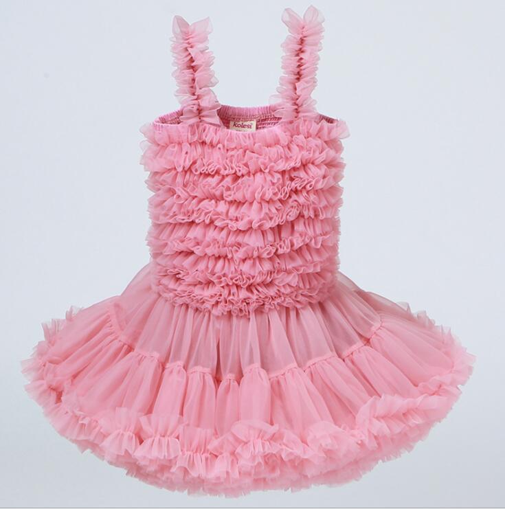 Cute Flower Girl Dresses Spaghetti Ruffle Tiered Tulle Short Birthday Party Toddler Pageant Dresses 6 Colors Little Girl Prom Gowns