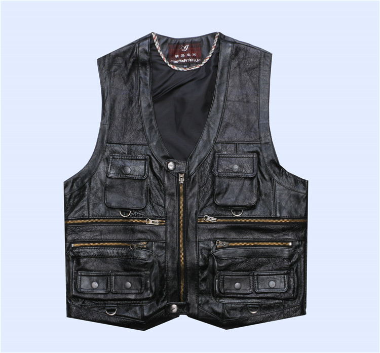 BONJEAN Men's Casual Gentlement Genuine Leather Vest Male Slim Multi Pocket Reporter Sheepskin Leather Vest Waistcoat -8XL, Black
BONJEAN Men's Casual Gentlement Genuine Leather Vest Male Slim Multi Pocket Reporter Sheepskin Leather Vest Waistcoat -8XL, Black
