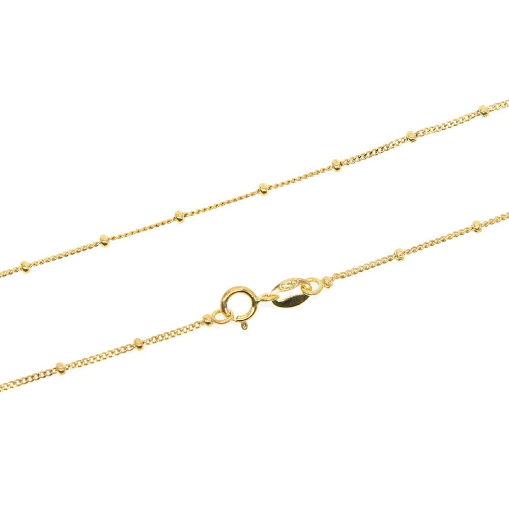 classic basic silver bead chain necklace 100% 925 sterling silver gold silver color 18" chain necklace