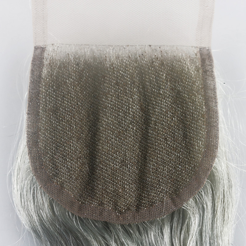 Hot selling 4x4 Grey# Lace Closure Human Hair Brazilian human Virgin Hair Body Wave Swiss Lace closure