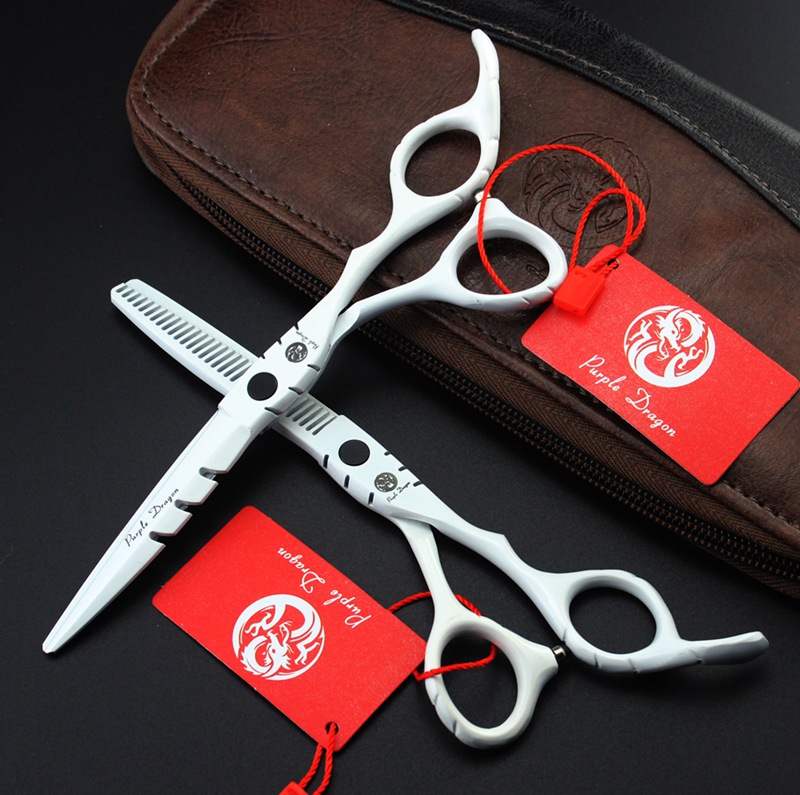 purple dragon red/purple/white/ Black lacquer 5.5 inch/6.0 inch hair cutting/thinning scissors6CR scissors S2563