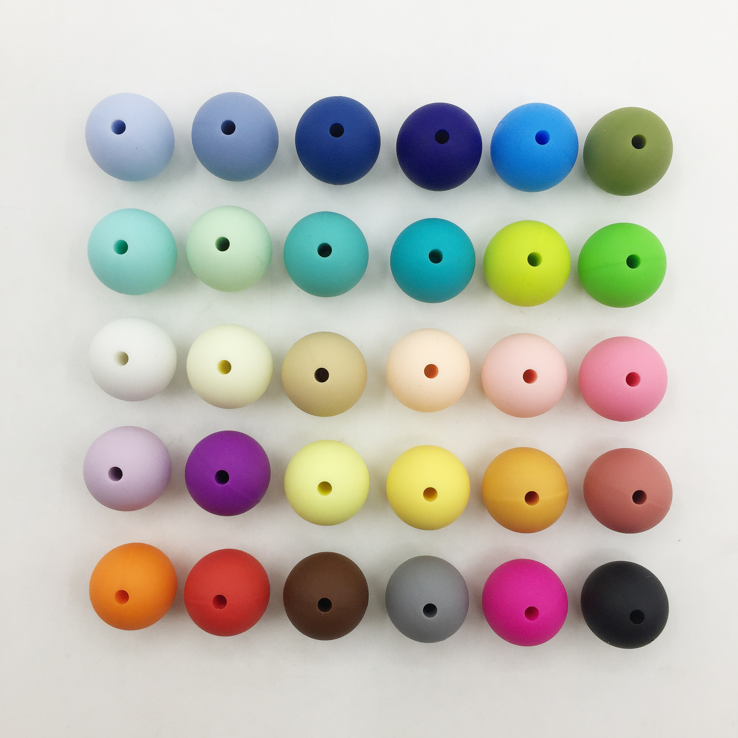 15mm Silicone Beads Silicone bead 100pcslot Food Grade Teething Nursing Chewing Round beads Loose Silicone Beads