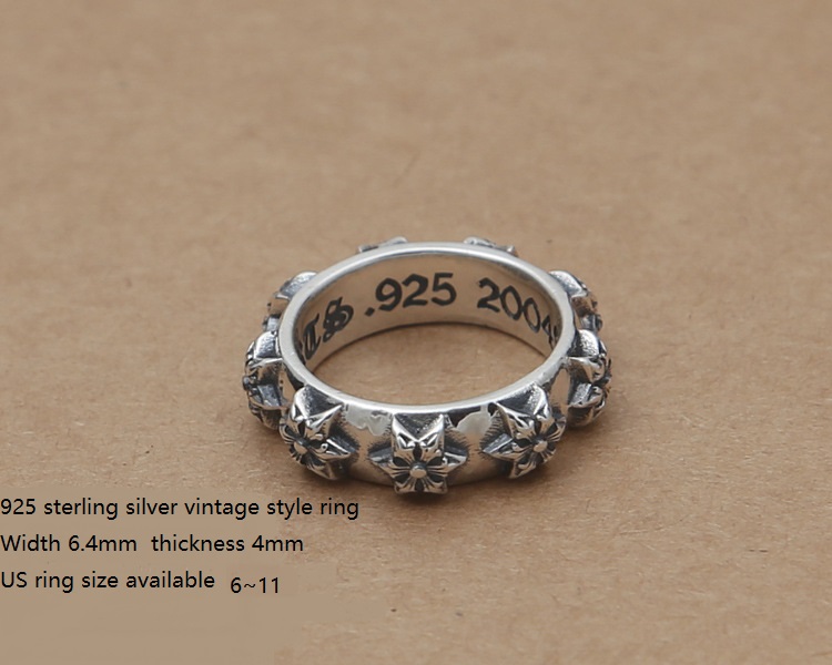 Brand new 925 sterling silver jewelry vintage American style designer band rings for men & women star shape unique ring gift free shipping