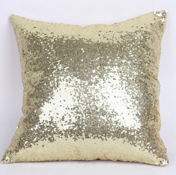 Glitter Sequin Pillow Case Solid Color Cushion Cases Cover Cafe Car Seat Sofa Reversible Sequins Flip Home Textile No Filling