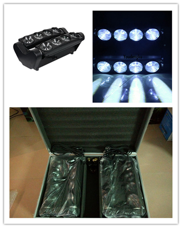 2 pieces with flightcase spider beam white moving beam led spider light 8x10w white led spider light