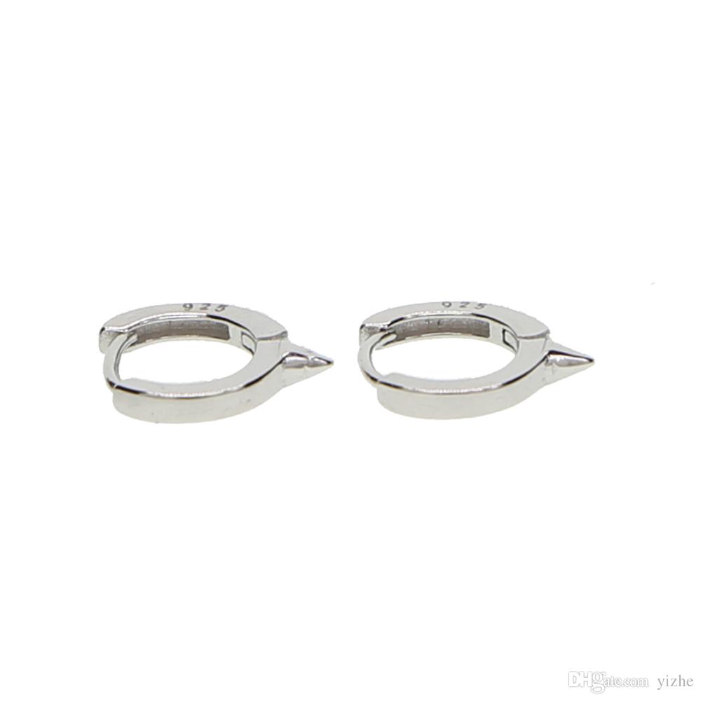 fashion 2024 925 silver mini Circle spike hoop 10mm dainty huggie hoop women girl classic simple gold plated hoop earring