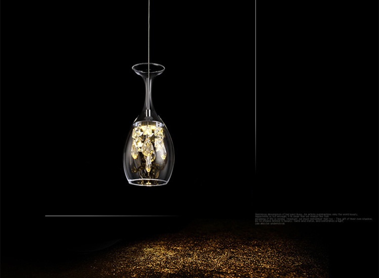 Crystal Modern Wine Glasses Bar Chandelier Ceiling Light Pendant Lamp LED Lighting Hanging Lamp Dining Living Room Fixture ing
