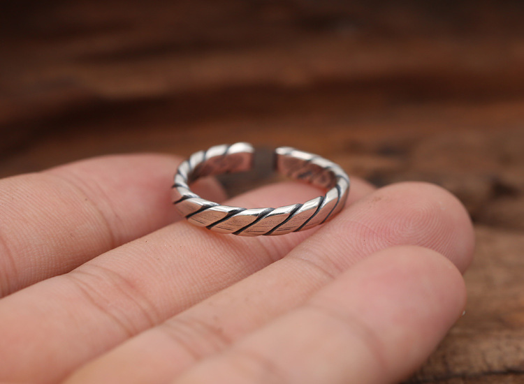 Hot sale brand new 925 sterling silver jewelry vintage twisted shape adjustable simple ring gift for women free shipping