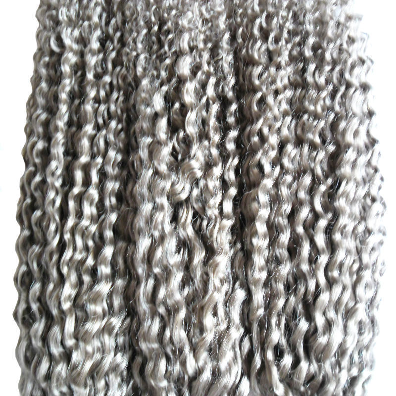 Grey Brazilian kinky curly Hair Weave Bundles 100% Human Hair Bundles 3pcs Natural Non Remy Hair Extensions 3 Bundles Can Buy