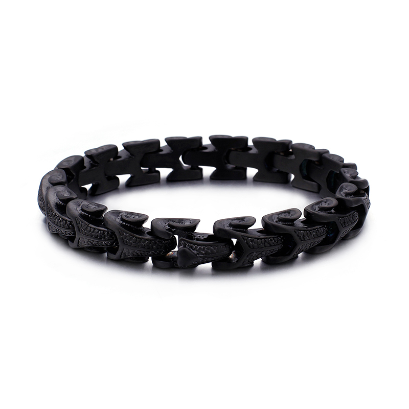 Snake Pattern Stainless Steel Bracelet Fashion Colorful Men's Ancient Silver Thick Heavy Hip Hop Rock Bangle Jewelry