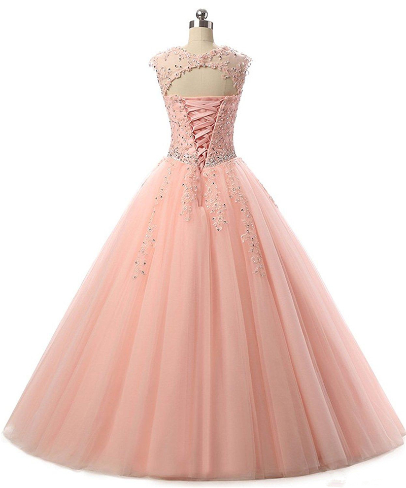 2019 New Sexy Lignt Pink Quinceanera Dresses With Tulle Appliques Beads Sweet 16 Prom Pageant Debutante Dress Party Gown QC1235