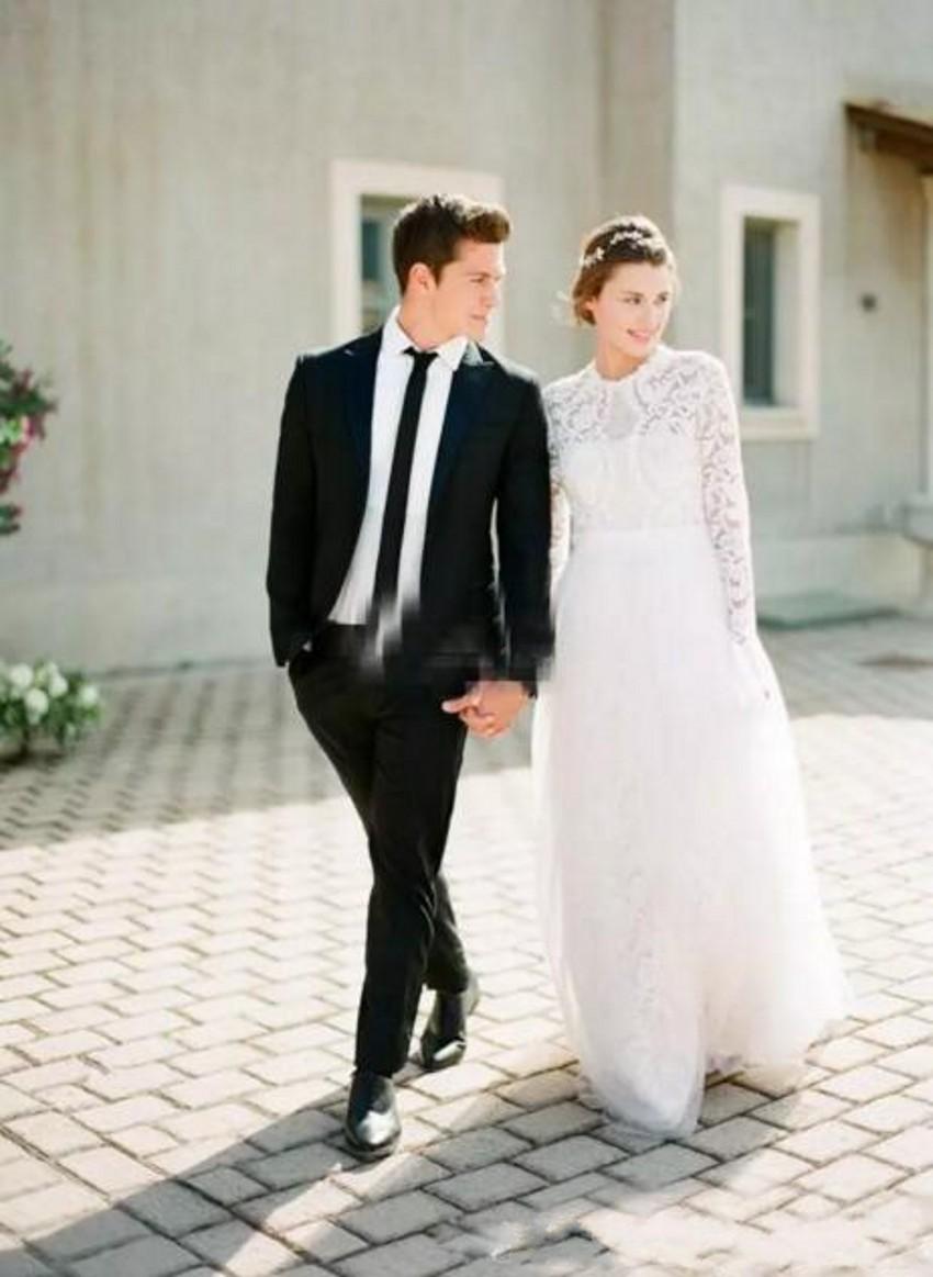 New Arrival Long Sleeve Wedding Dresses Vestidos A Line Floor Length Country Wedding Dress Bridal Gowns Jewel Neck Plus Size robe de mariée