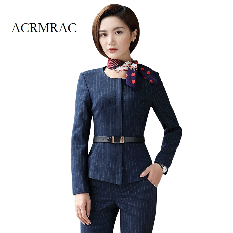 ACRMRAC Women Long sleeves stripe Slim jacket Skirt set Formal Skirt Suits Business suit, Blue stripes
ACRMRAC Women Long sleeves stripe Slim jacket Skirt set Formal Skirt Suits Business suit, Blue stripes