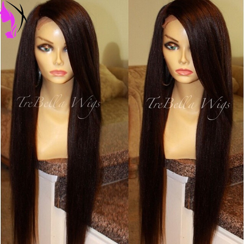 150% Density Glueless Silky Straight Lace Front Synthetic Wig Long Black/Brown/Blonde Wigs For Women