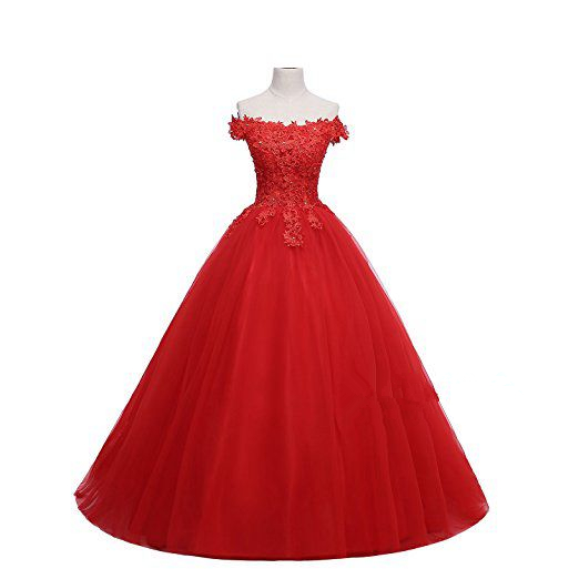Red Ball Gown Quinceanera Dresses Beaded Crystal Formal Party Gown Vestidos De 15 Anos QC1275