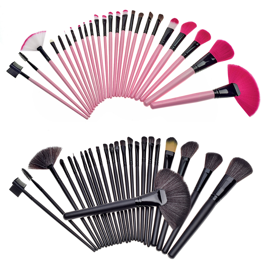 24pcs/set Professional Makeup Brush Set Case Portable Cosmetic Powder Lip Eyeshadow Brushes with Bag Make Up Tools Toiletry Kit Best quality