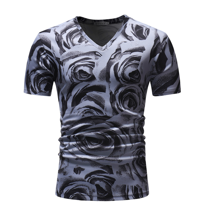 T Shirts Men's Printed Rose V-neck Slim Top Tees Shirts Large Size Short-Sleeved T-shirt Man Clothes Polo Shirts Black Cotton Shirt, White;black
T Shirts Men's Printed Rose V-neck Slim Top Tees Shirts Large Size Short-Sleeved T-shirt Man Clothes Polo Shirts Black Cotton Shirt, White;black