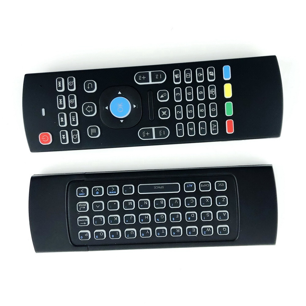 X8 Backlight MX3 Keyboard With IR Learning Qwerty 2.4G Wireless Remote Control 6Axis Fly Air Mouse Gampad For Android TV Box i8