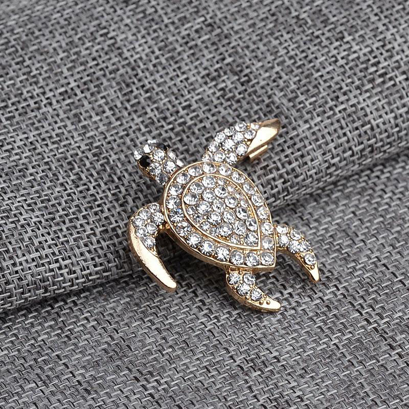 New Arrival Cute Little Sea Turtle Crystal Brooch Tortoise Pins Brooches Christmas Gift Jewelry free shipping