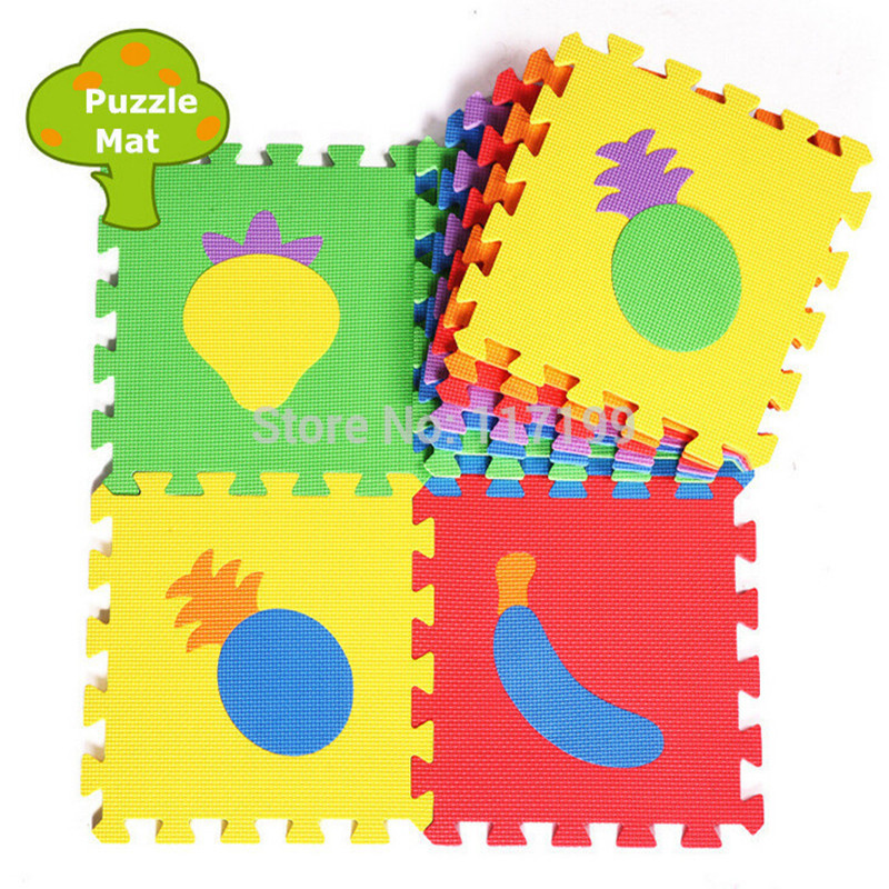Toy fruit eva floor foam puzzle ecofriendly baby patchwork kids play mats factory price sale promotion 3030cm 10 pcs set