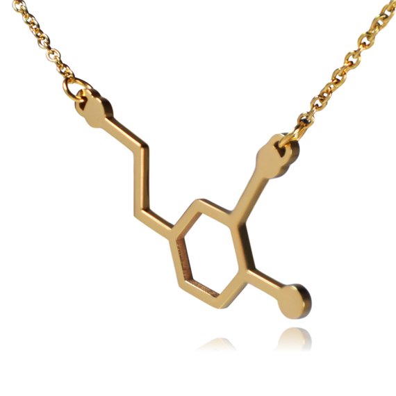10PCS Dopamine Molecules Necklace Chemical Formula Necklace Hormone Molecular Structure 5-ht Pendant Necklace Nurse Jewelry