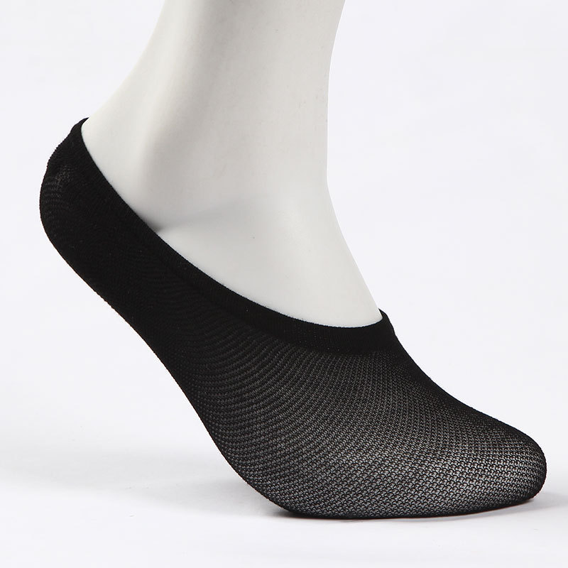 Naiveroo 5 Pairs Men Casual Bamboo Fiber Boat Socks Non-Slip Silicone Invisible Ankle Socks Summer Style Male Short S6371