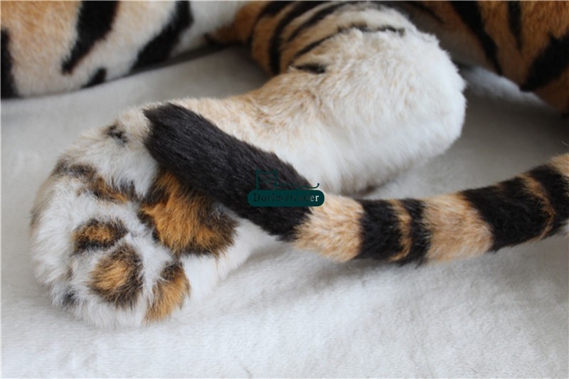 Dorimytrader Simulation Domineering Animal Tiger Plush Toy Jumbo Amazing Realistic Tigers Collection Photography props Home Deco 87inch