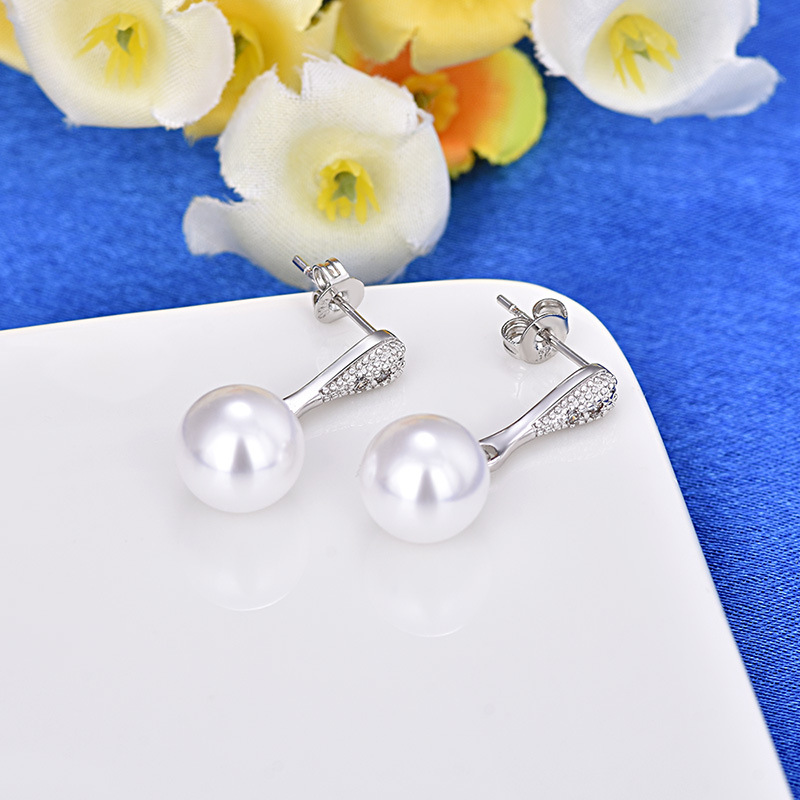 Pearl Dangle Earrings Jewelry S925 Silver Needle Allergy Free Earring for Women
