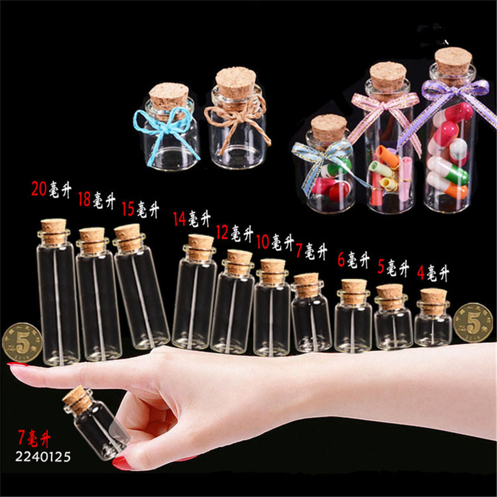 Tiny Glass Bottles with Cork 4ml 5ml 6ml 7ml 8ml 10ml 12ml 14ml 15ml 18ml 20ml Bottles Crafts Jar Vial Decoration Artware 100pcs
Tiny Glass Bottles with Cork 4ml 5ml 6ml 7ml 8ml 10ml 12ml 14ml 15ml 18ml 20ml Bottles Crafts Jar Vial Decoration Artware 100pcs