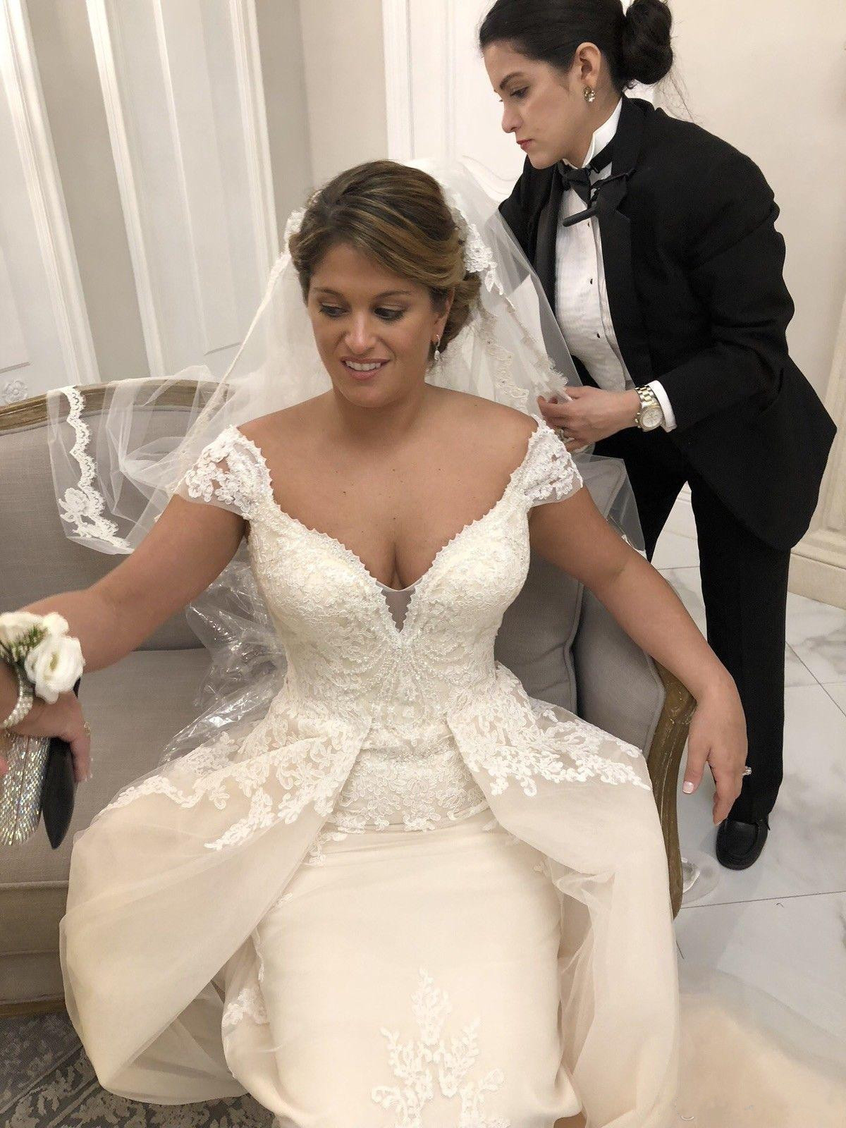 2019 New Plus Size Wedding Dresses With Detachable Train Off The Shoulder Lace Appliques Wedding Dress Vestido De Novia Bridal Gowns