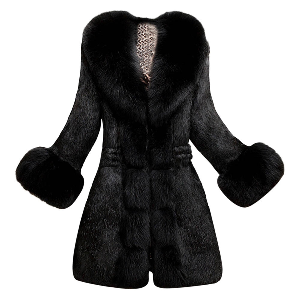 JAYCOSIN 2018 Womens Solid Thick Warm Women Faux Fur Coat Elegant Fashion Outerwear Long Fake Fur Jacket