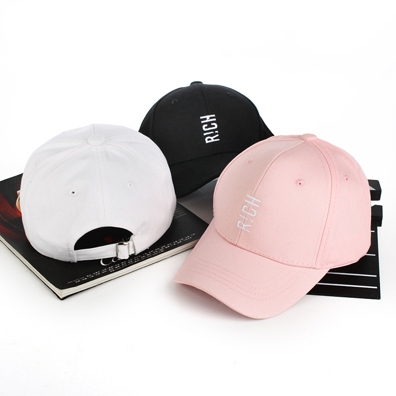 New hat Korean version of the men's and women's embroidered letters RICH curved caps Outdoor casual hipster hip hop hats men
