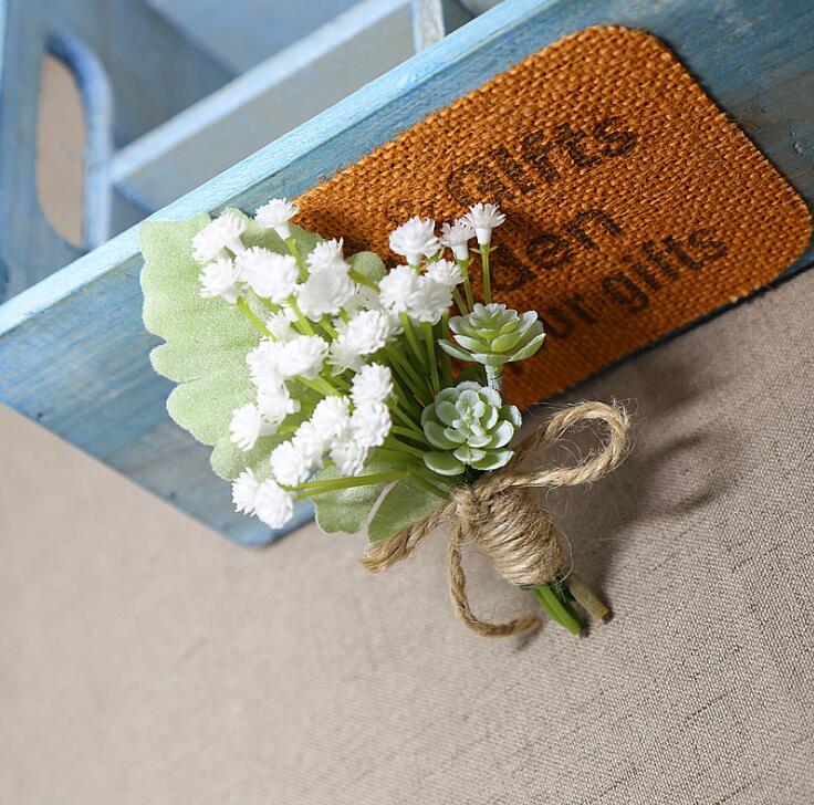 Artificia baby's breath Brooch Corsages for the Groom Groomsmen Party Prom Vests Suit wedding suits for men wedding suit grooms men