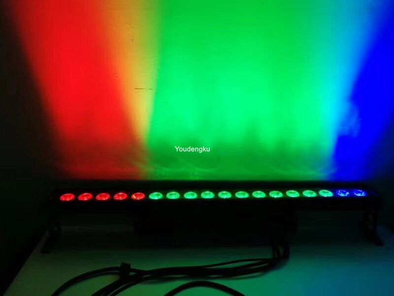 2 pieces IP65 waterproof two head led wall washer outdoor 18x15w rgbwa 5in1 linear wall washer led bar light