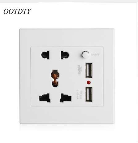 OOTDTY 2.1A Dual USB Wall Socket Charger AC/DC Power Adapter Plug Outlet Panel w/Switch
OOTDTY 2.1A Dual USB Wall Socket Charger AC/DC Power Adapter Plug Outlet Panel w/Switch