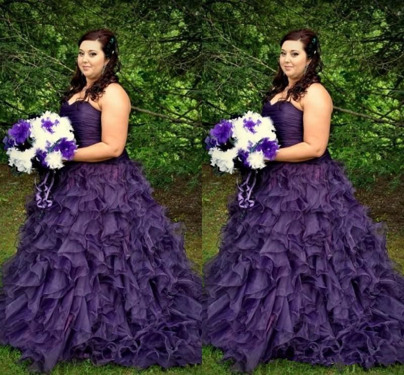 Dark Purple Plus Size Wedding Dress Sweetheart Pleats Ruffles Organza A Line Gorgeous Bridal Gowns Sweep Train Custom Size, Custom made from color chart
Dark Purple Plus Size Wedding Dress Sweetheart Pleats Ruffles Organza A Line Gorgeous Bridal Gowns Sweep Train Custom Size, Custom made from color chart