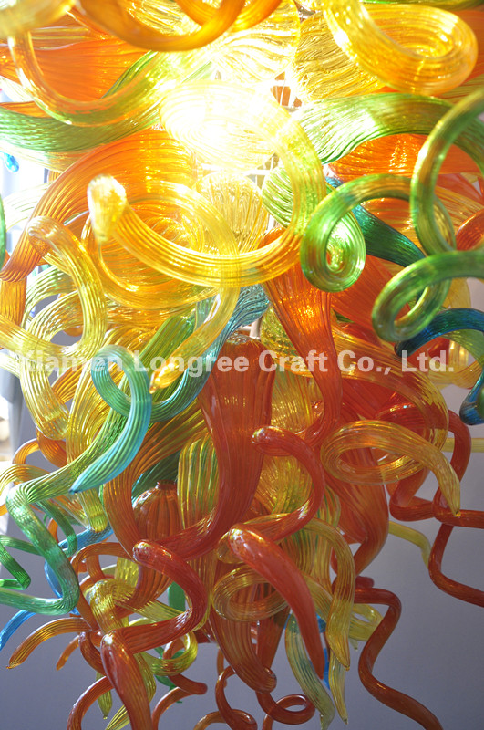 Modern Handmade LED Glass Chandelier Summer Bloom Colored Murano Crystal Chandeliers Pendant Light Fixture for Sale
