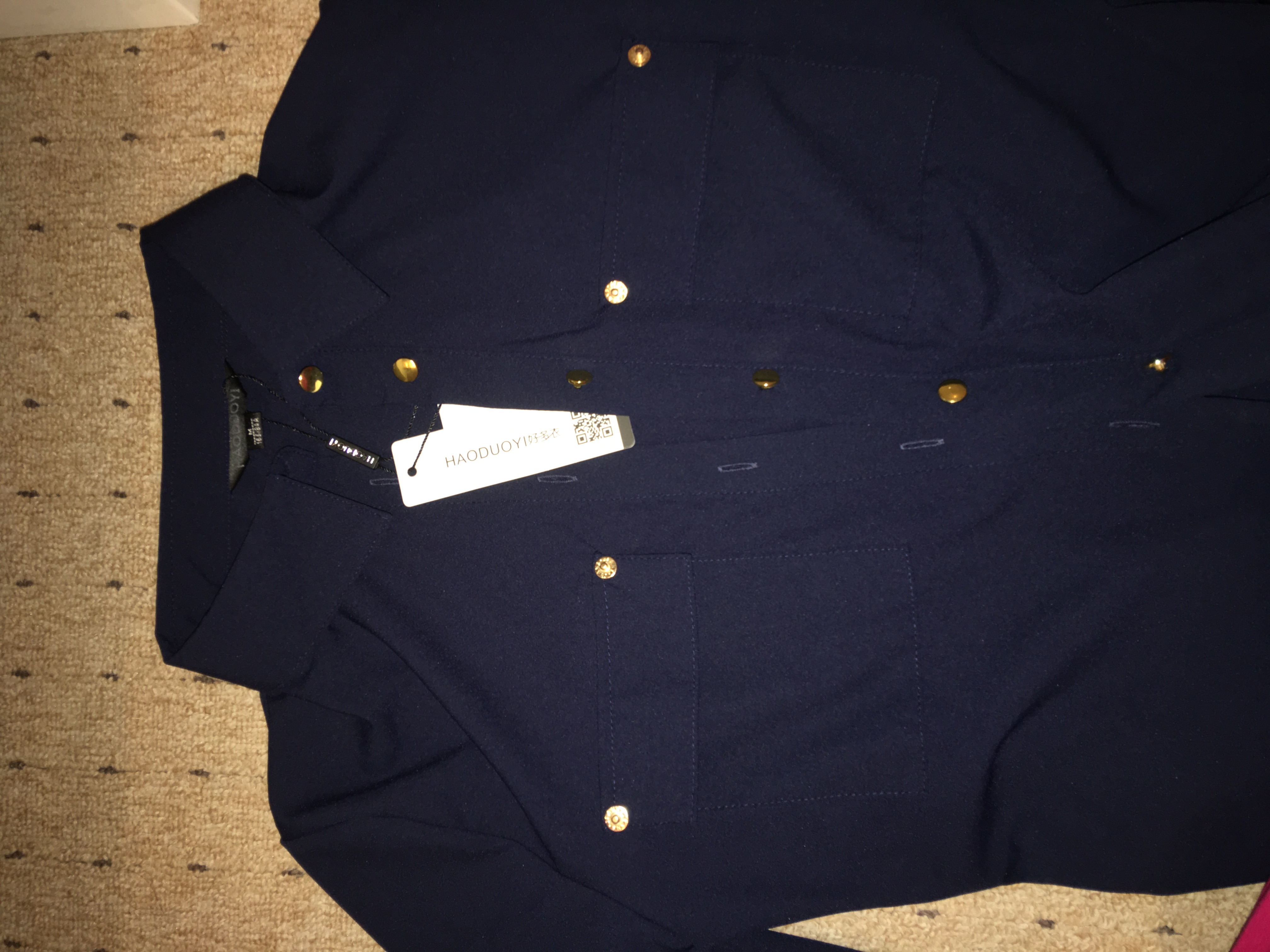 HDY Haoduoyi New Fashion Women Clothing Spring Drawstring Vintage Solid Navy Shirts Dress Single Breasted Casual Slim Maxi Dress q1109