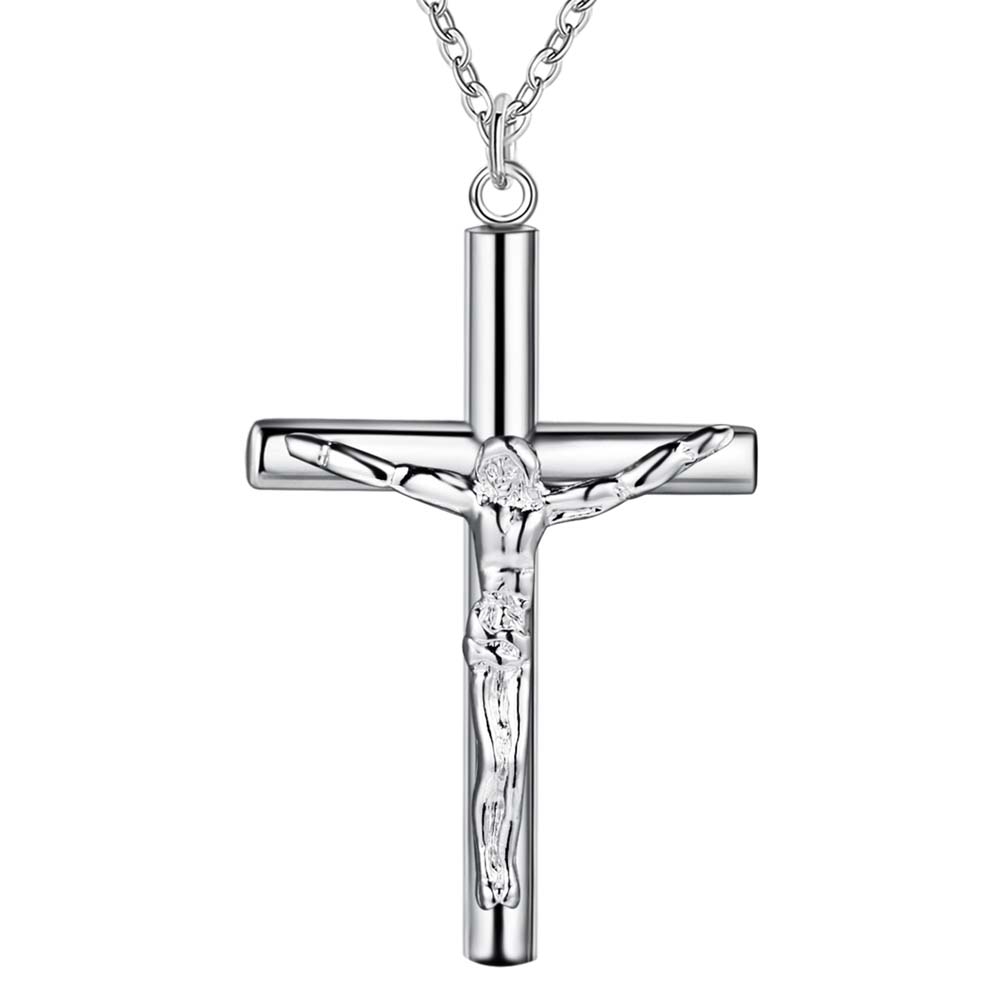 Wholesale Cheap 925 Silver Plated Jesus Cross Pendant Necklace Fashion Party Jewelry Christmas Gifts for Women Free Shipping
Wholesale Cheap 925 Silver Plated Jesus Cross Pendant Necklace Fashion Party Jewelry Christmas Gifts for Women Free Shipping