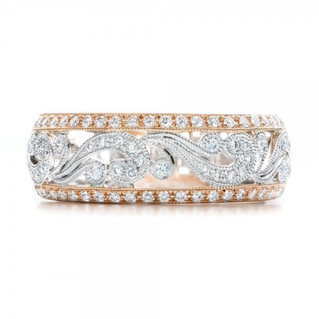 Victoria Wieck New Arrival Luxury Jewelry 925 Sterling Silver&Rose Gold Fill Classical Hollow Flower Ring Pave White Topaz Wedding Band Ring