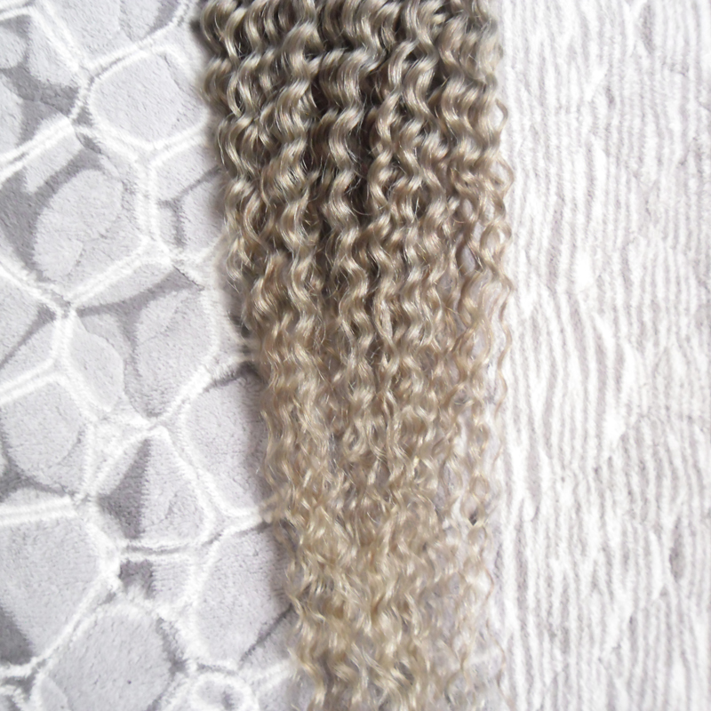 100g Brazilian Kinky Curly Weaving 1 pc silver grey hair weave 10-26inch Brazilian Hair Weave Bundles Non Remy Human Hair Free Shipping