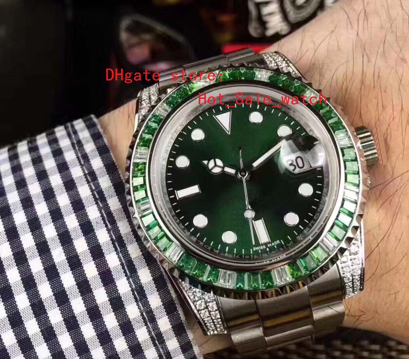 latest version 116610 Asia 2813 movement green dial 40mm green crystal diamond bezel watchcase Set auger Mechanical automatic men's watch
latest version 116610 Asia 2813 movement green dial 40mm green crystal diamond bezel watchcase Set auger Mechanical automatic men's watch