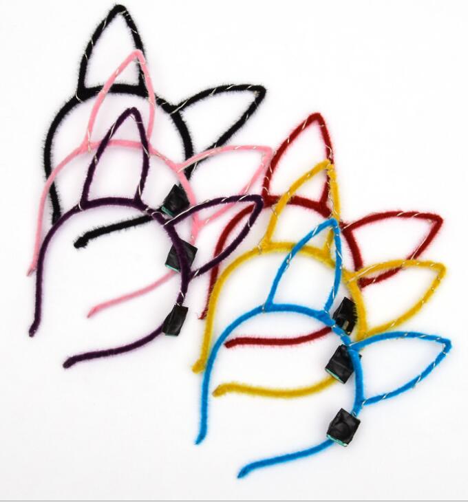 LED Light Up Glowing Rabbit Ear Headband Bunny Women Girl Flashing Headwear Easter Cosplay Dress Up Props Christmas Hairband hair stick