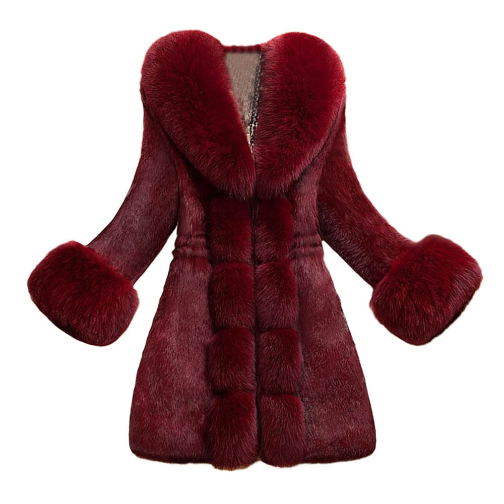 JAYCOSIN 2018 Womens Solid Thick Warm Women Faux Fur Coat Elegant Fashion Outerwear Long Fake Fur Jacket