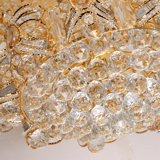 Modern Crystal Ceiling Chandeliers Lights Fixture European American Gold Surface Mounted Hang Lamps LED Lamp Round Home Indoor Lighting 3 Colors Dimma