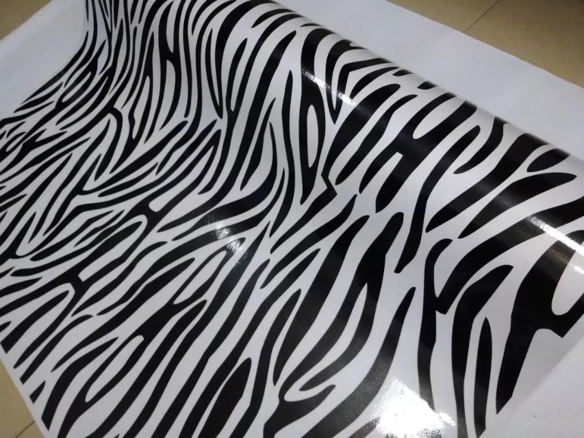 zebra Camouflage Vinyl wrap for car wrap covering with air bubble free self adheisve For boat wall car decoration available 1.52x30m 5x98ft