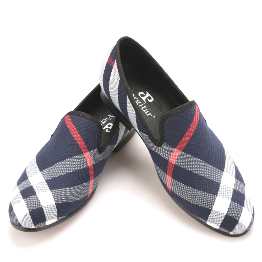 Blue and white plaid canvas shoes luxurious men loafers black pig leather insole men 's casual shoes men's flats
Blue and white plaid canvas shoes luxurious men loafers black pig leather insole men 's casual shoes men's flats